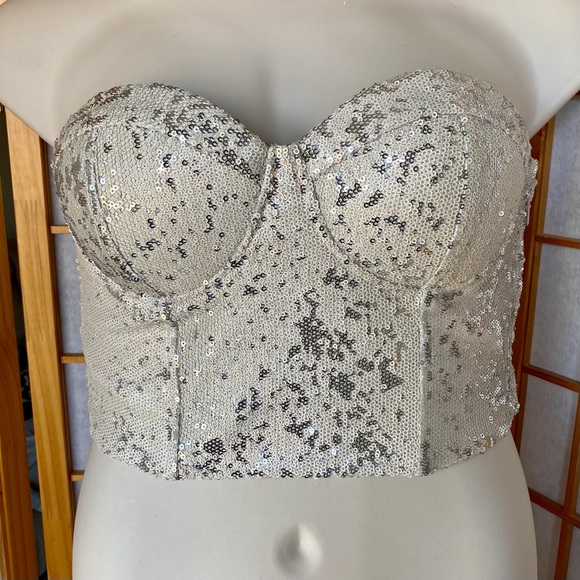 Charlotte Russe Tops - Sequin Bustier/CropTop Charlotte Russe size L